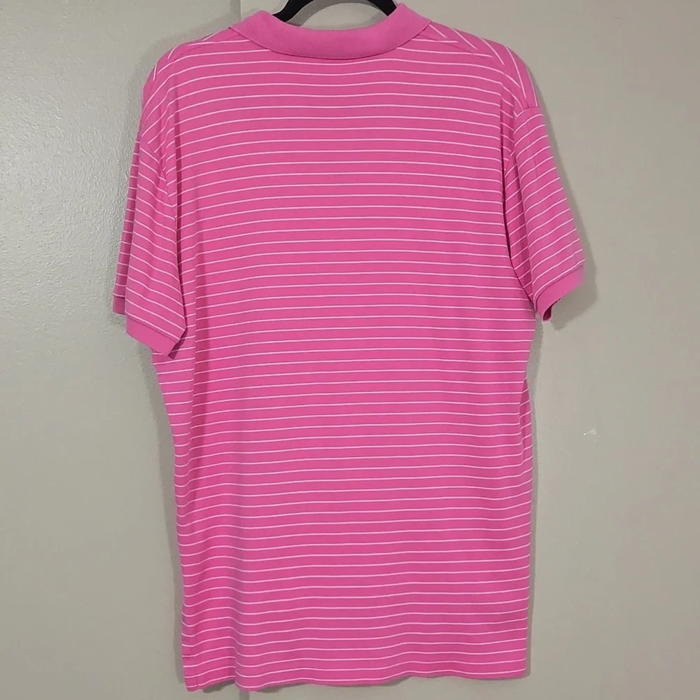 Ralph Lauren Men's Cotton Pink and White Polo Shirt Size Large